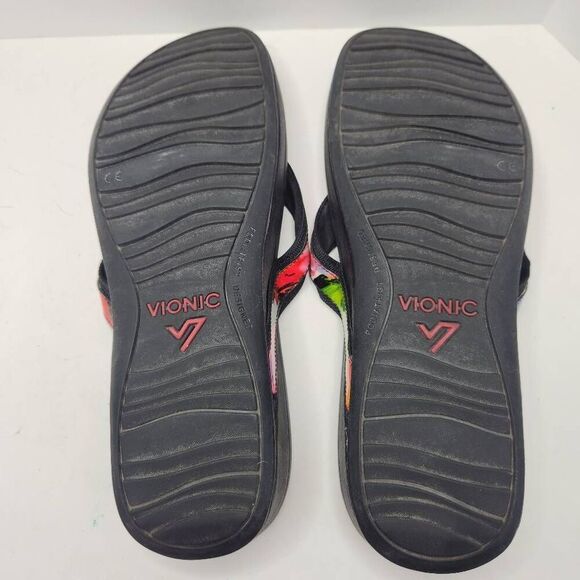 Vionic Womens Black High Tide Podiatrist Design Sandals Size 10 Flip Flop - Picture 6 of 10
